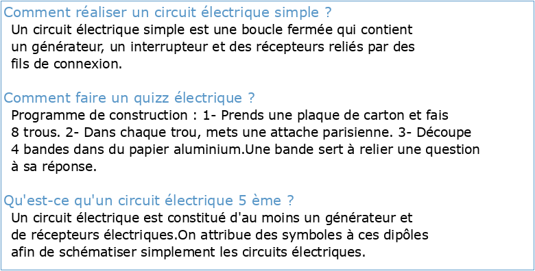 Réaliser un circuit électrique simple: LA FABRICATION D'UN JEU