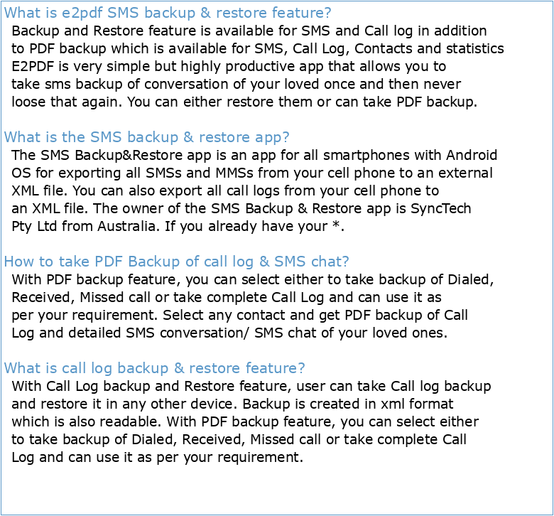 E2PDF SMS Call Backup Restore – Apps on Google Play