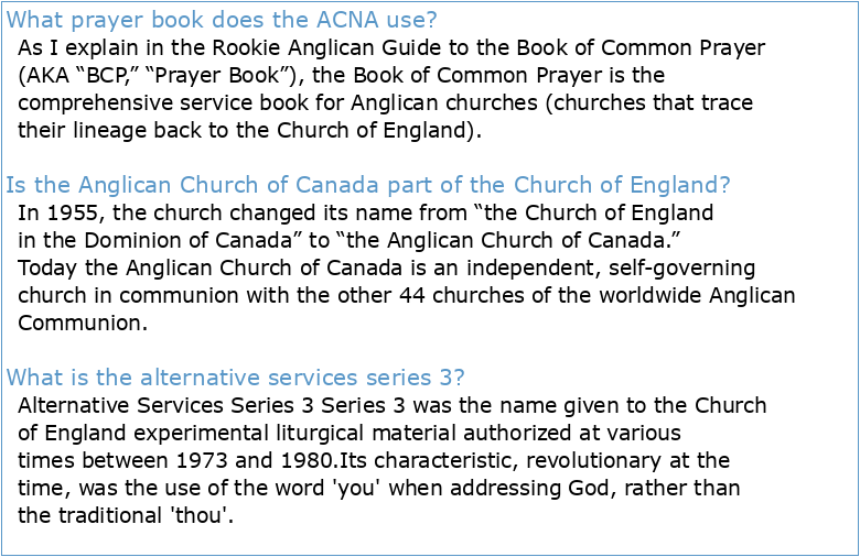 The Book of Alternative Services of the Anglican Church of Canada