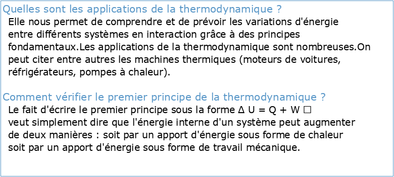 Thermodynamique Appliquée M1PA + M1EM