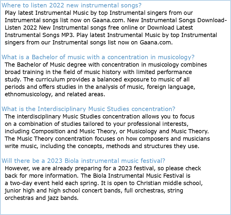Bachelor of Music Instrumental Concentration 2022-2023 Transfer