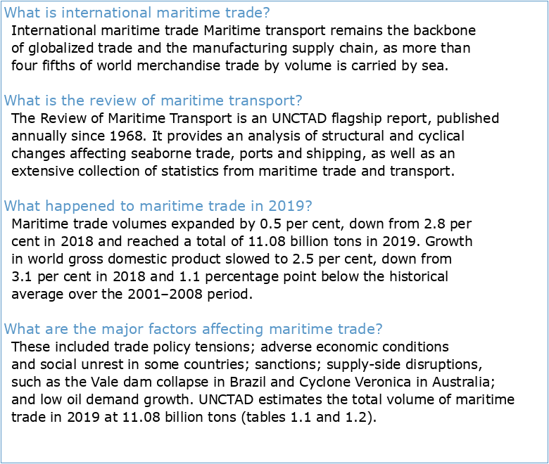 International maritime trade and port traffic