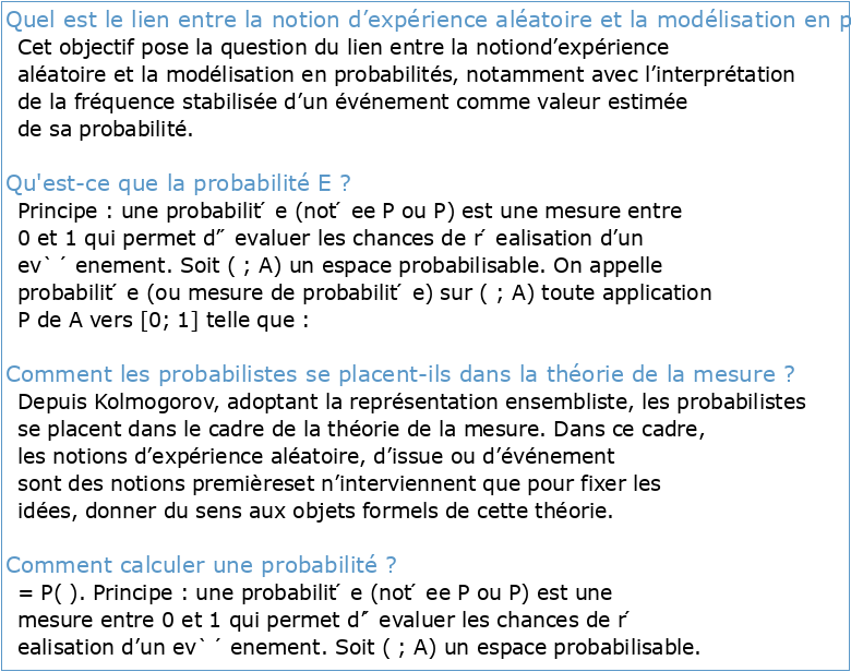 Modèle probabiliste / Variables aléatoires