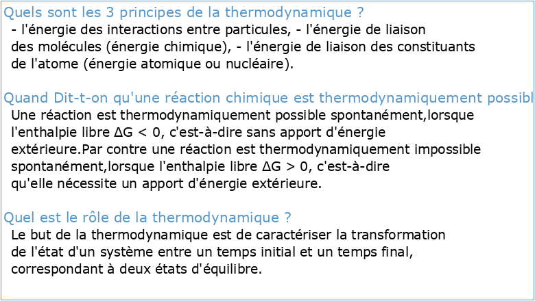 Thermodynamique chimique