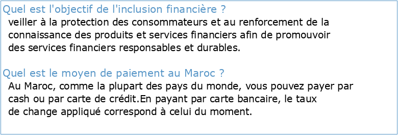 MOBILE MONEY ET INCLUSION FINANCIERE : LE CAS DU MAROC