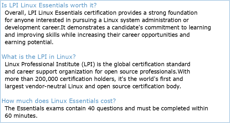 Linux Essentials//The LPI Introductory Programme