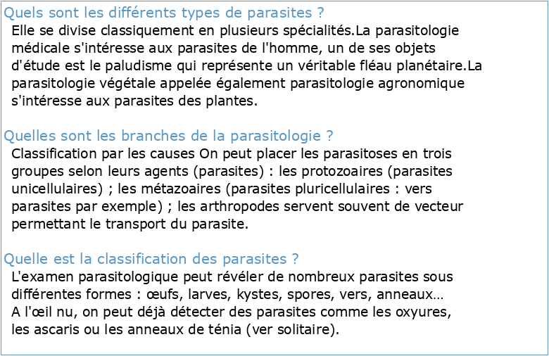 Cours parasitologie : L3 Biochimie