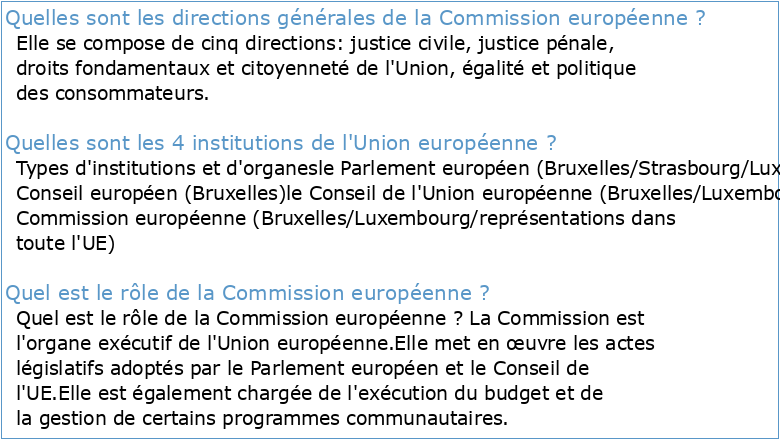 Commission européenne Direction générale des partenariats