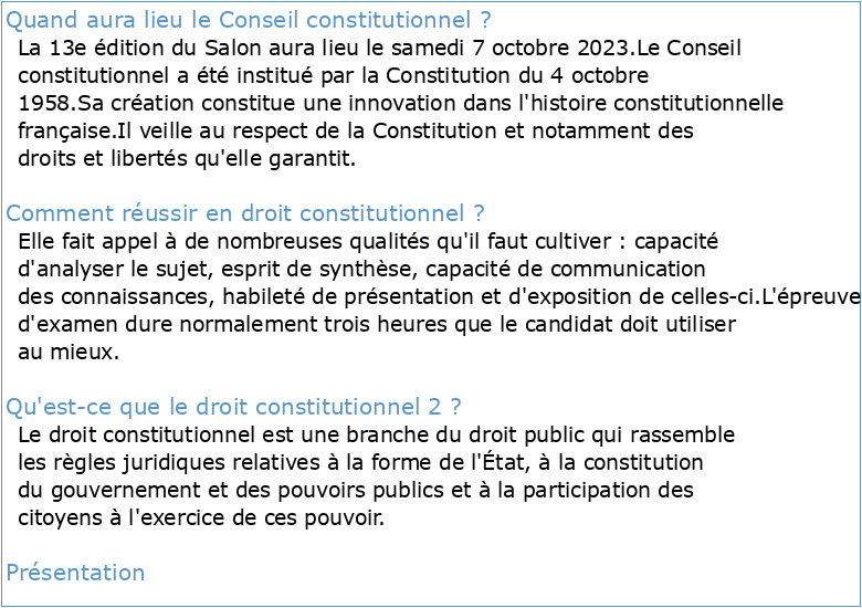 DROIT CONSTITUTIONNEL – S1 2023
