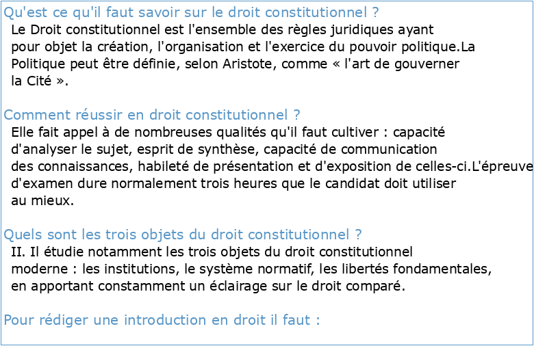 CAPACITÉ EN DROIT Droit constitutionnel (1er semestre)