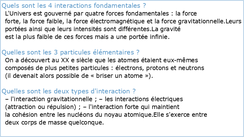 Interactions fondamentales et particules élémentaires