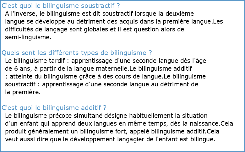 bilinguisme soustractif et assimilation linguistique