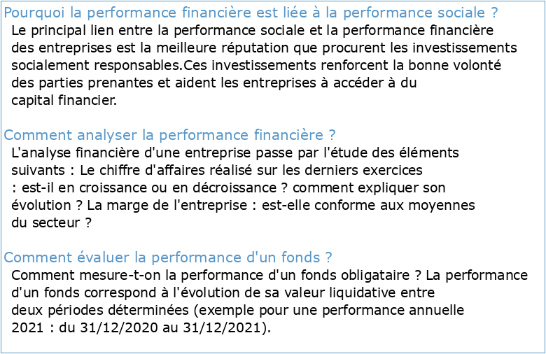 L'analyse de la performance financière des fonds socialement