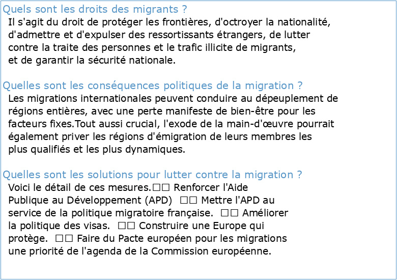 Migration droits de lhomme et gouvernance