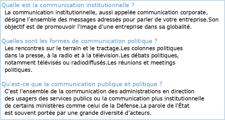 communication politique et institutionnelle