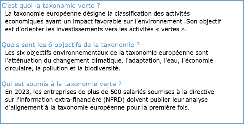La taxonomie verte européenne
