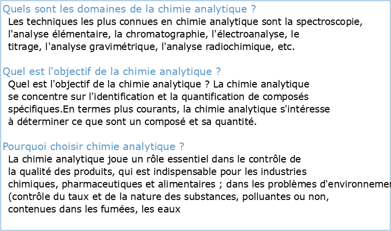 chimie analytique