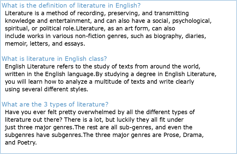 Literature in English