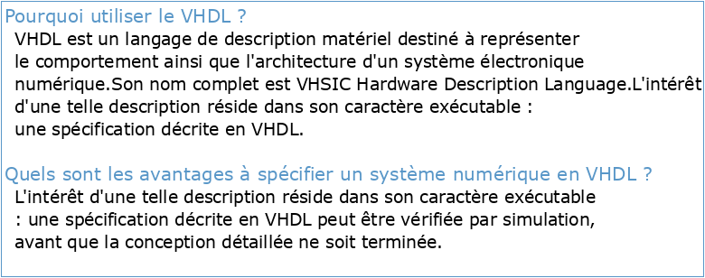 Langage VHDL et conception de circuits
