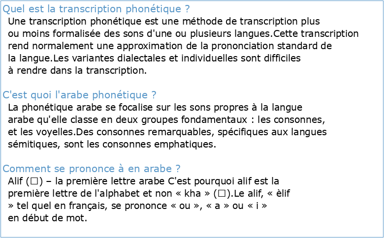 La Transcription Orthographique-Phonetique De La Langue Arabe