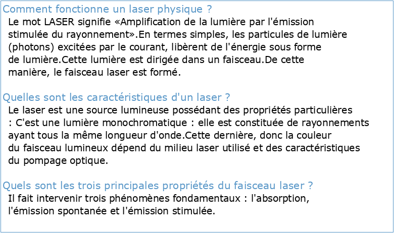 Notes de cours : physique du laser