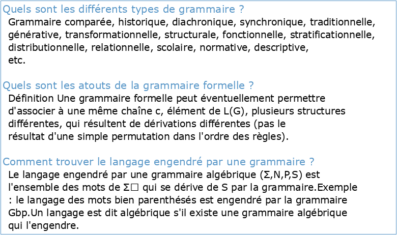 Grammaires formelles : Grammaires de type 1 et de type 0