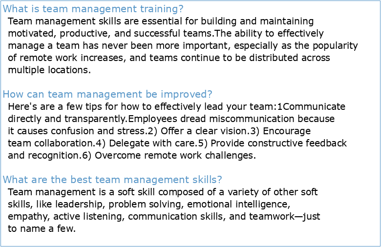 Strengthening Team Management Skills Course