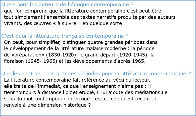 La littérature française contemporaine et la figure tutélaire de