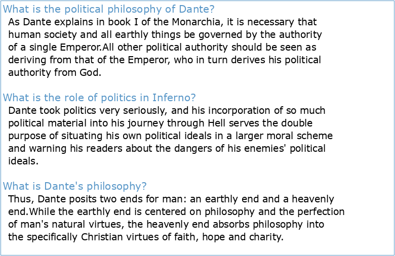 A Century in Dante Research: Morals Politics and Philosophy