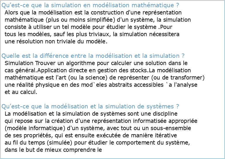 introduction à la modélisation mathématique et à la simulation