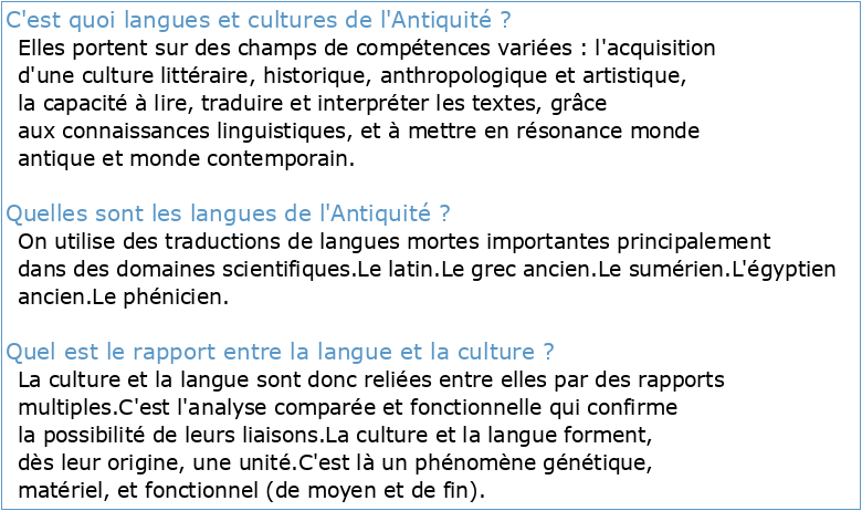 Langues et cultures de l'Antiquité