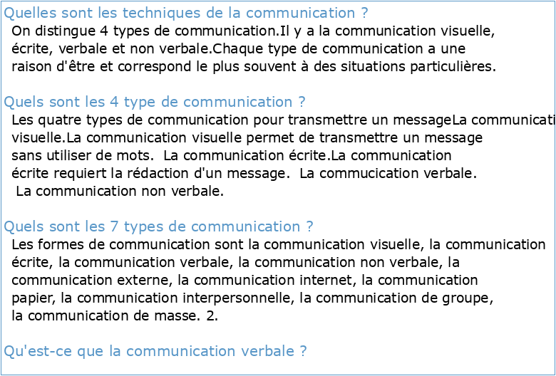 Technique de communication