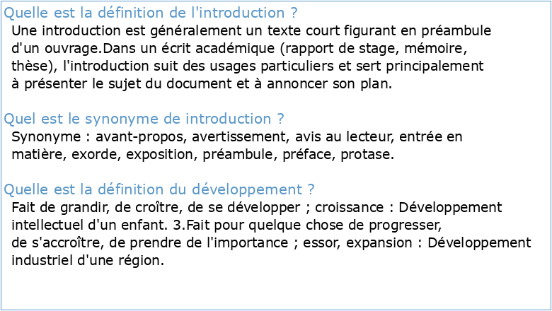 Introduction/définition : 1