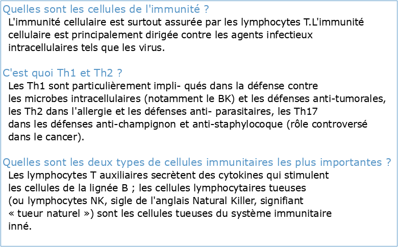 Figure 1: Cellules de l’immunité