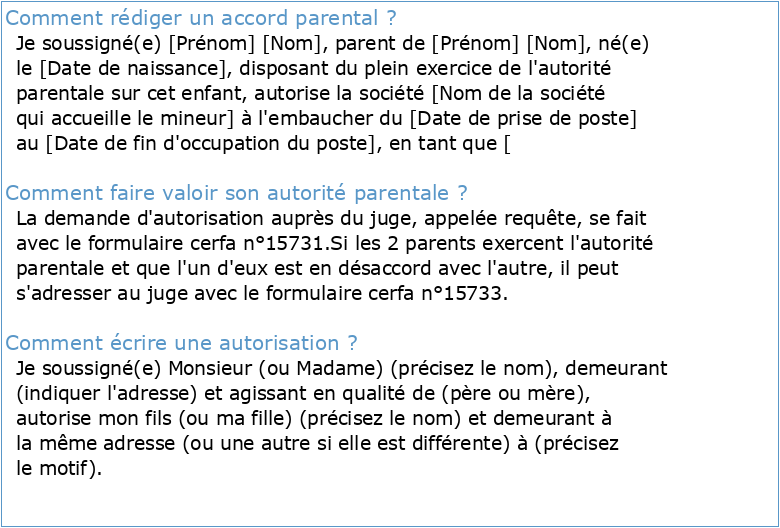 EXEMPLE D'ACCEPTATION DE L'AUTORITE PARENTALE (peut