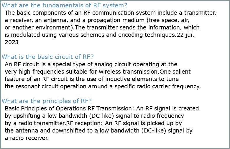 Basics of RF electronics