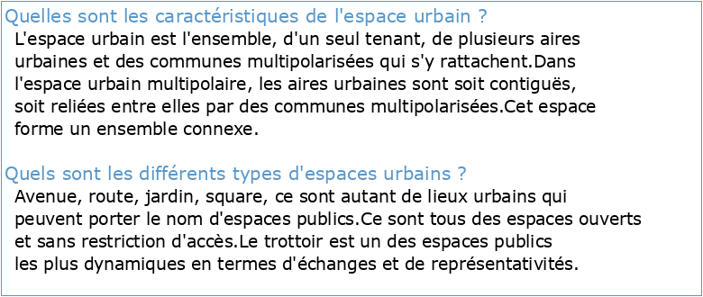 La double articulation de la spatialité urbaine : « espaces urbanisés