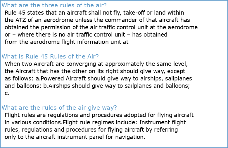 Rules of the Air
