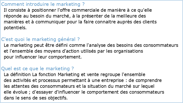 Marketing introduction générale