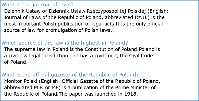 JOURNAL OF LAWS OF THE REPUBLIC OF POLAND