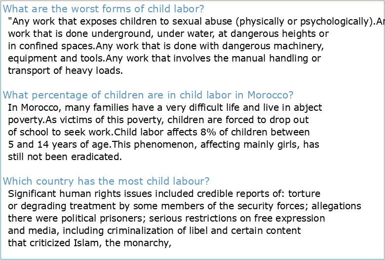 2022 Findings on the Worst Forms of Child Labor: Western Sahara