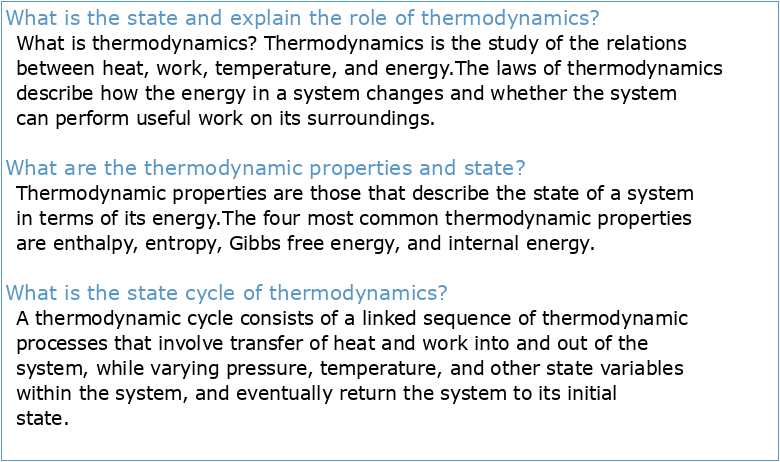 The Thermodynamics of State