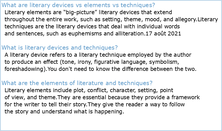 Literary Devices—Techniques and Elements