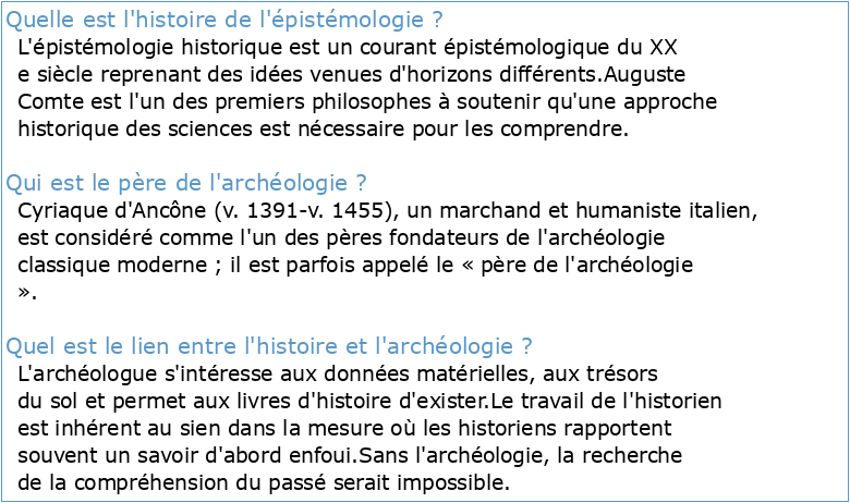 EC1 : Histoire et épistémologie de l'archéologie