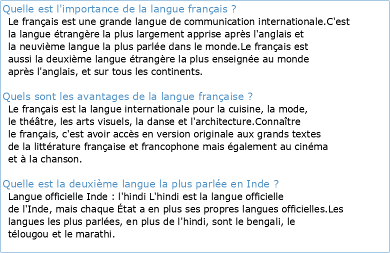 L'importance de la langue française en Inde