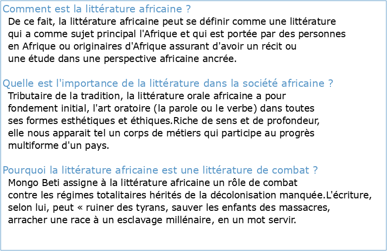 « La littérature africaine n’existe pas » ou l’effacement