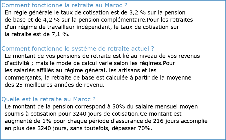 Le système de retraite au Maroc