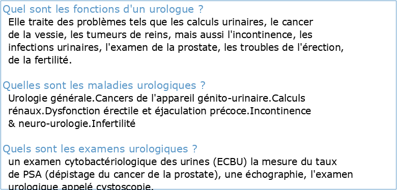 Notions fondamentales d'urologie