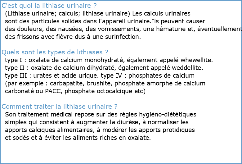 50 Lithiase urinaire