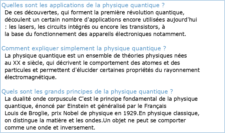 Introduction à la physique quantique : Cours et applications